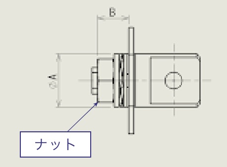 ナットタイプのチルトヒンジの基本仕様画像