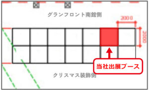 トライアル展示会の下西技研工業のブース位置を示した会場図