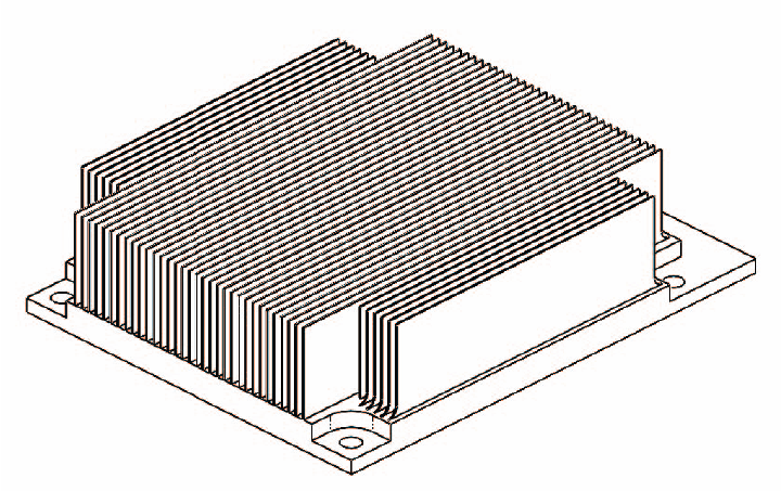 スカイブヒートシンクの仕様例の画像（対応発熱度～200W）