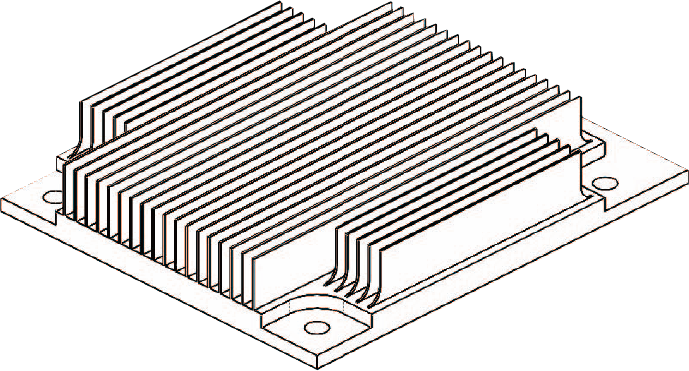スカイブヒートシンクの仕様例の画像（対応発熱度～40W）